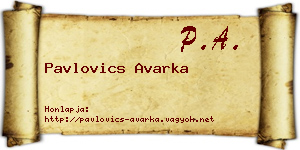 Pavlovics Avarka névjegykártya